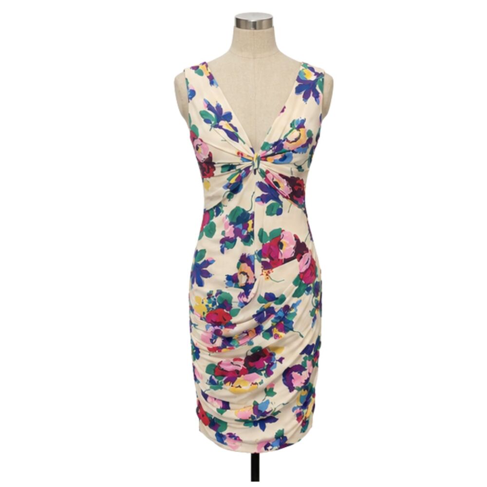 Ungaro Parallèle Paris Floral Ruched Sheath Dress Italy